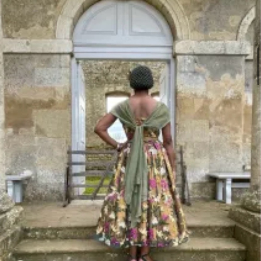 Retro rare boutique collectible Gold Swing Dress - Picture 2 of 5